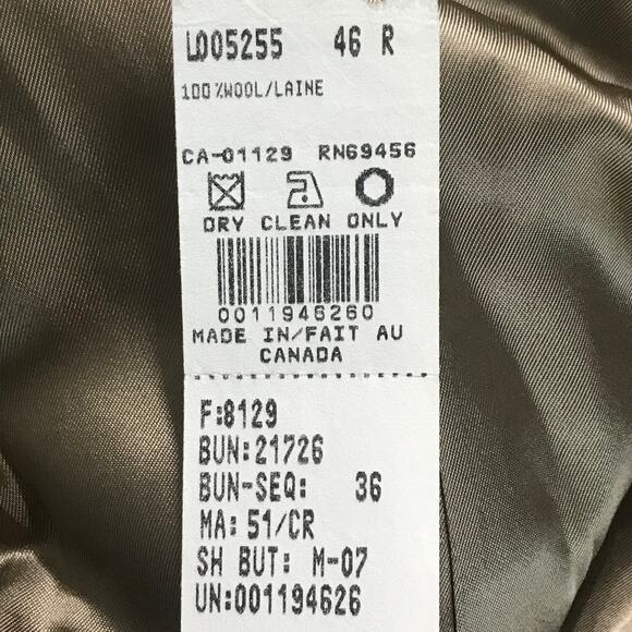 The Suit Club Blazer Jacket Mens SIze 46 Regular Hounds Tooth Brown Tan Wool - Picture 8 of 11